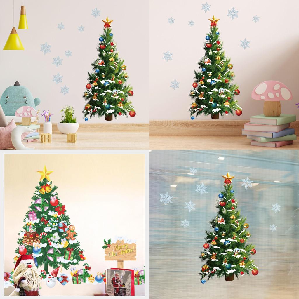Christmas Deer Window Wall Sticker With Pvc Material For Living Room And Bedroom Decor