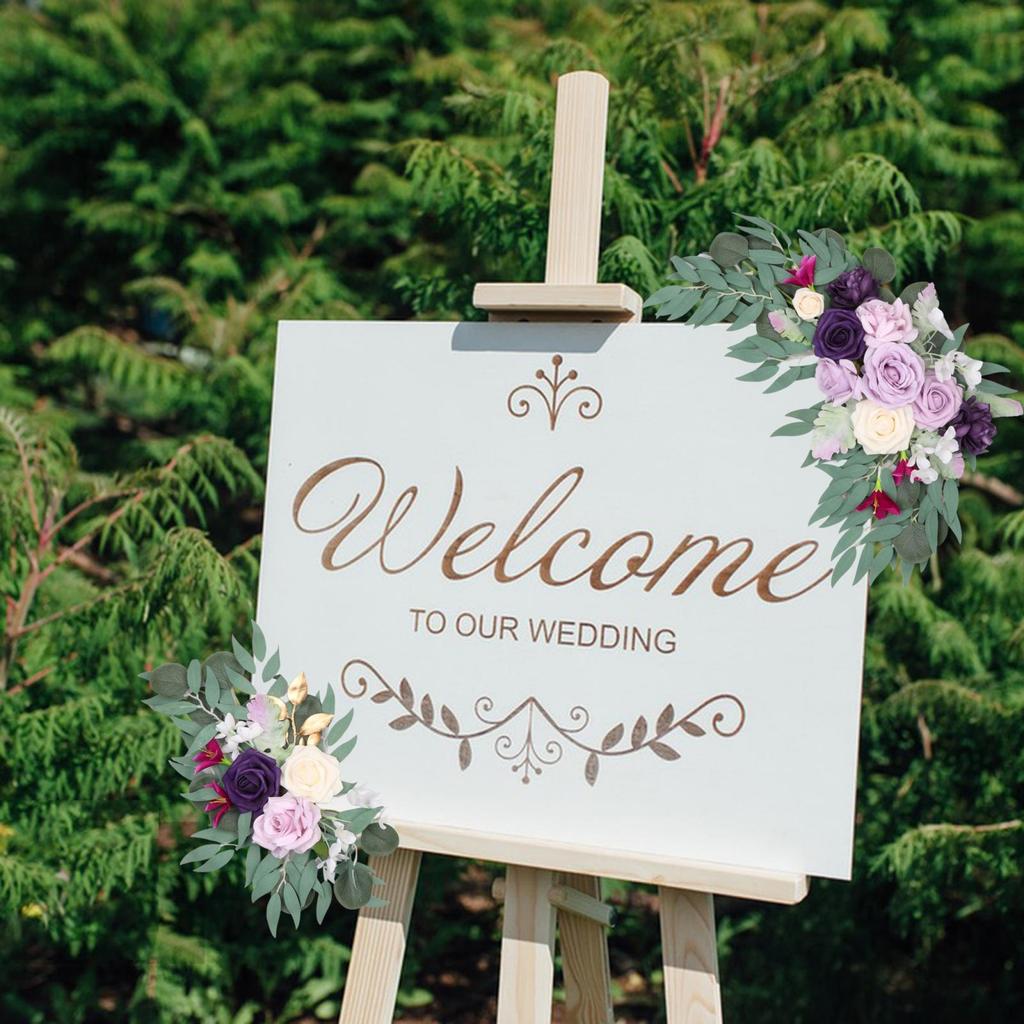 2 Pack Wedding Arch Floral Swag with Artificial Blooms for Home And Event