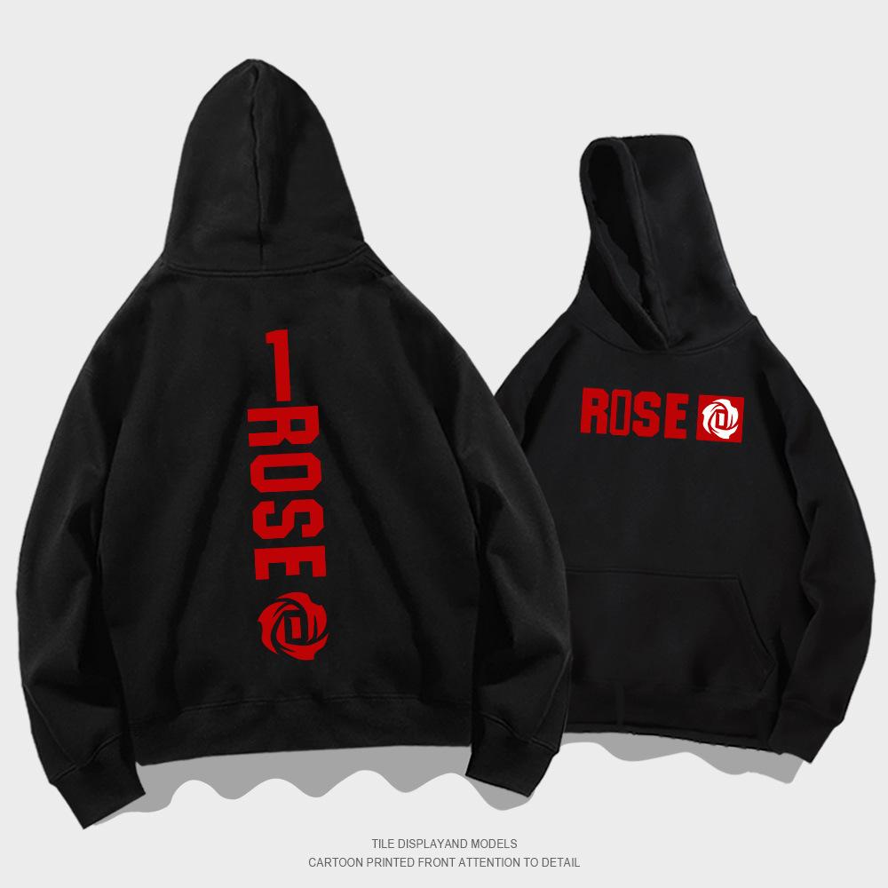 Ross Rose No. 1 hooded sweater men s and women s spring and autumn clothing youth trendy brand casual loose hoodie jacket training clothing XXS