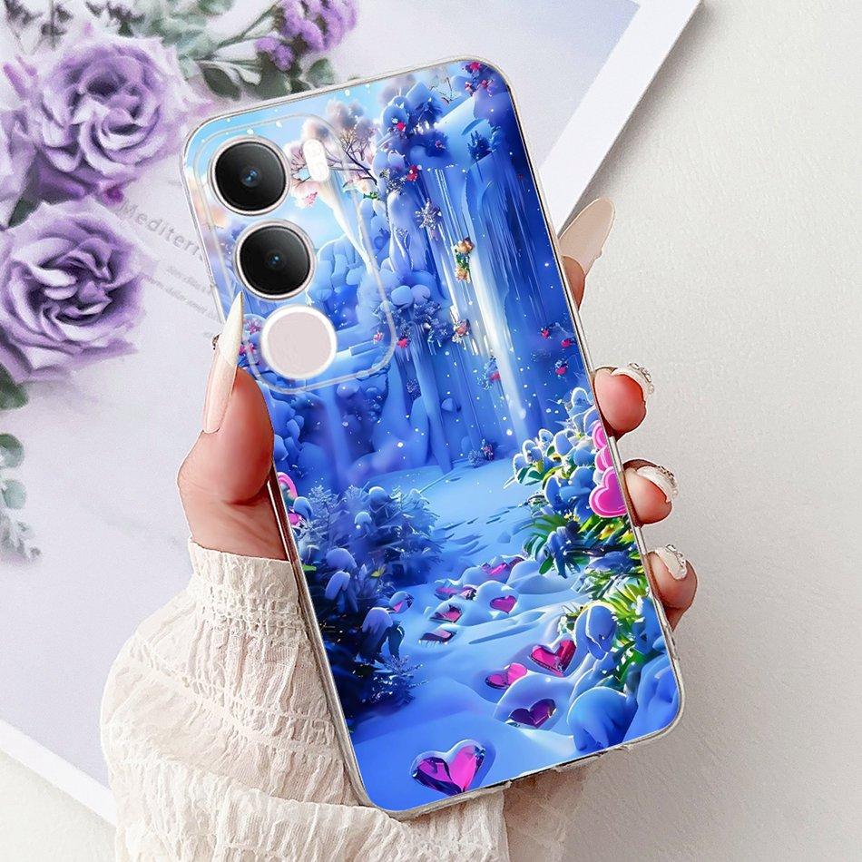 For Vivo Y19S V2419 Elegant Floral Butterfly Painting Phone Case For Vivo Y19s Y 19S 4G Soft Silicone TPU Cases