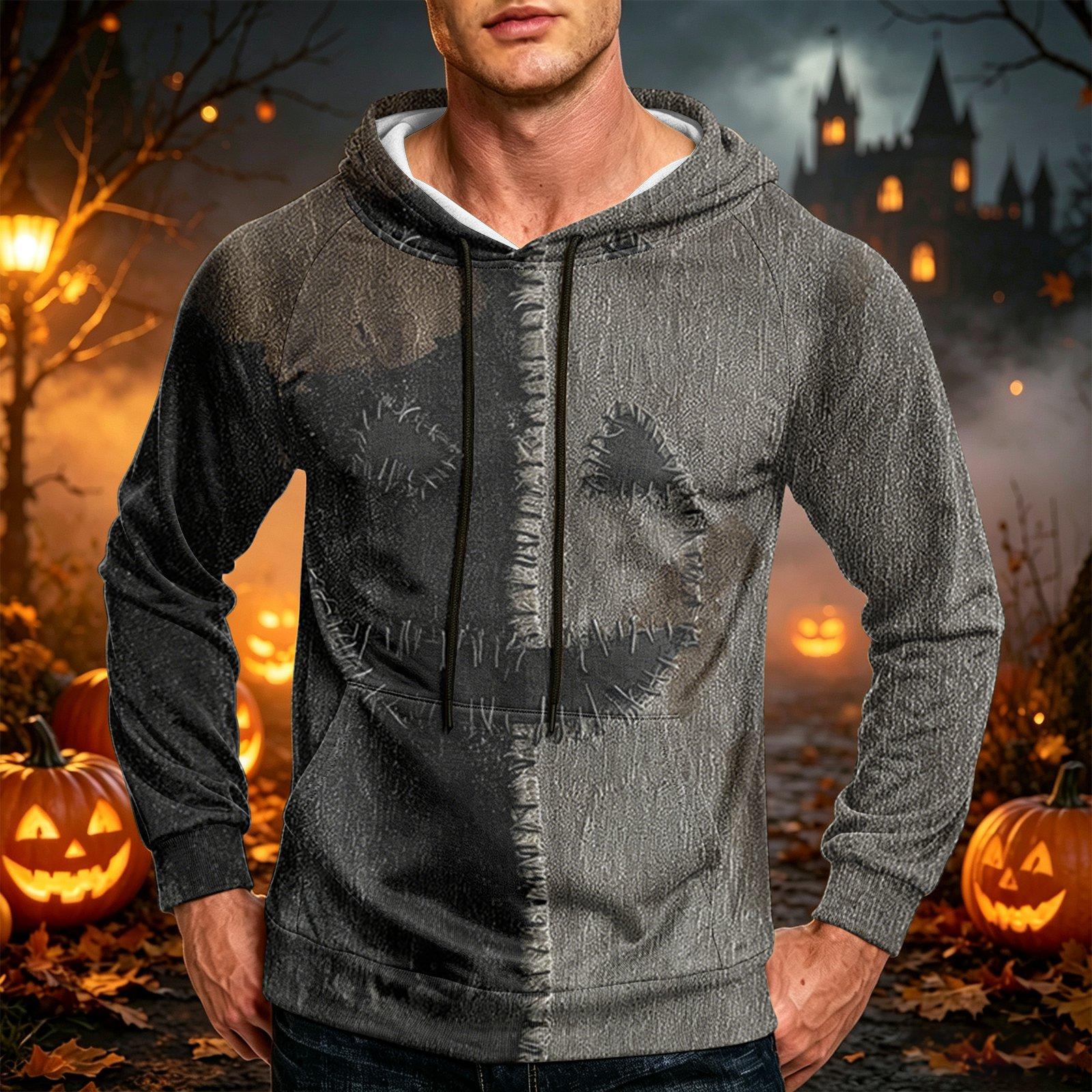 Men s Color Oversized Hoodie with Pocket and Drawstring for Casual Wear L