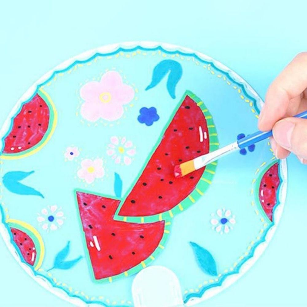 Handicrafts Transparent Hand Fans DIY Graffiti Fan Creative DIY Blank Fan  Kindergarten