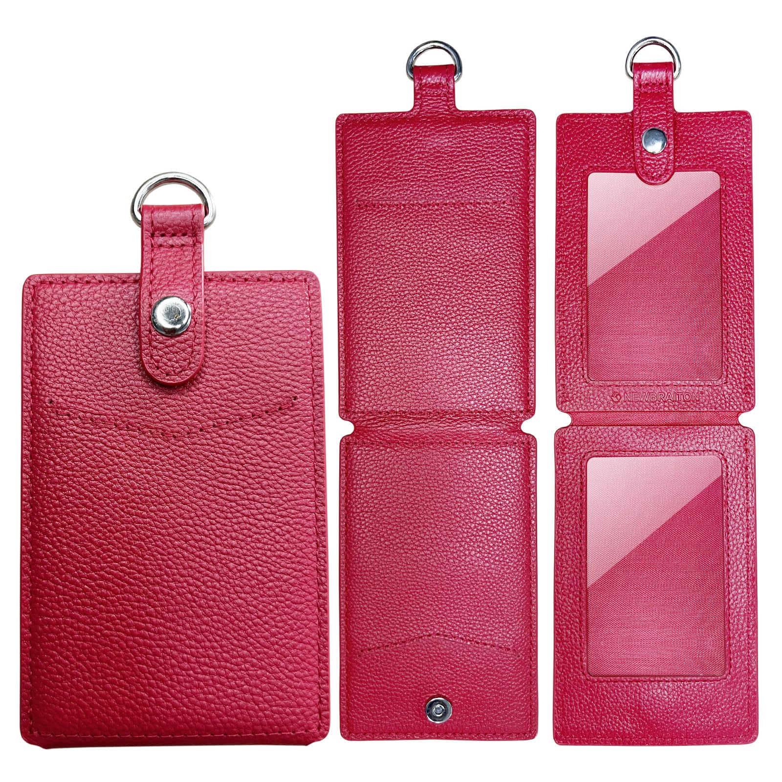 

[NEWBRAITON] Pass Case, Pass Holder, Design Registered, Genuine Leather, Double-Sided, Pass Holder, Commuter Pass Holder, Magnetic Interference