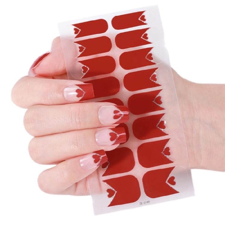 Valentine's Day Full Wrap Nail Stickers Nails Polish Strips Adhesive DIY Nails Art Decals Manicure Accessories