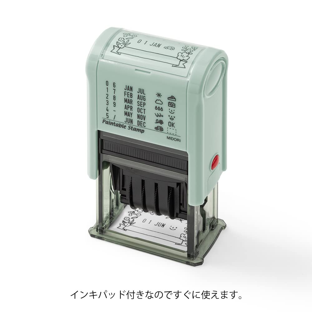 DESIGNPHIL MIDORI Rotating Date Floral 35455006 Stamp, Stamp, Pattern,