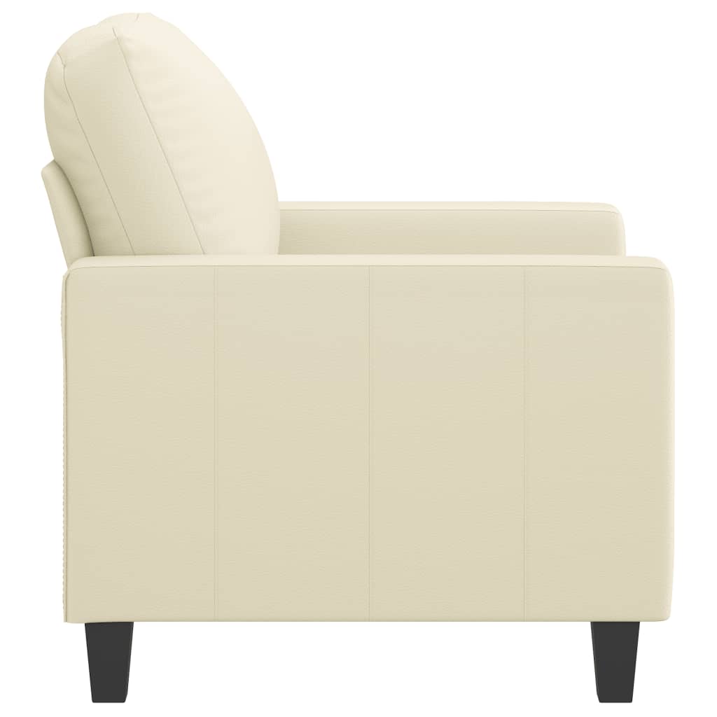 Vidaxl Fotel, Kremowy, 60 Cm, Obity Sztuczną Skórą