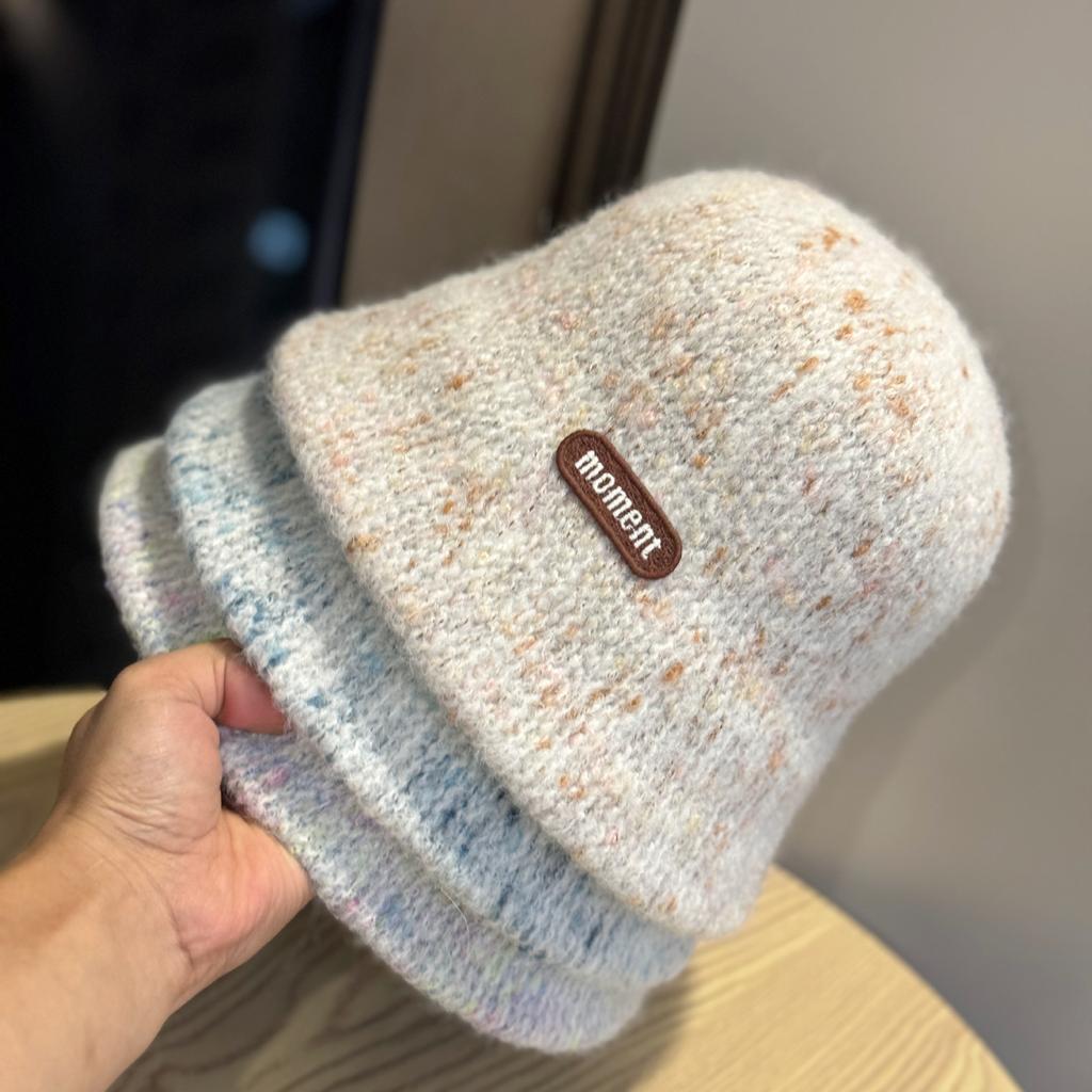 Letter Fisherman Hat Women's Autumn and Winter Versatile Commuting Warm Showing Face Small Bucket Hat Basin Hat