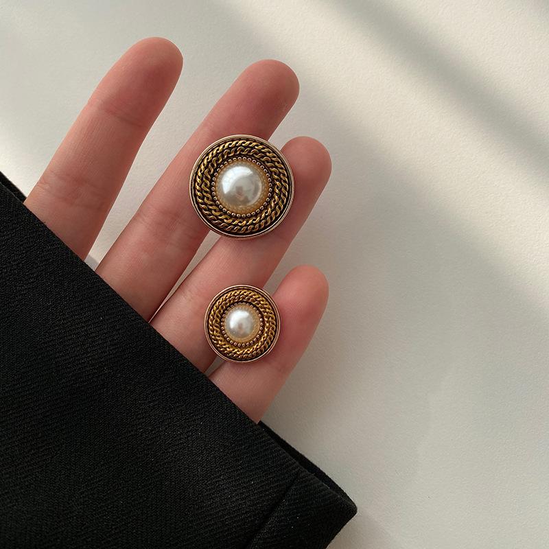 

Yisen ESSTUDIO Винтажный металлический перламутровый флокированный шерстяной пиджак с пуговицами 3# Double-Ring Pearl Flocking Brown 18.0 MM Round