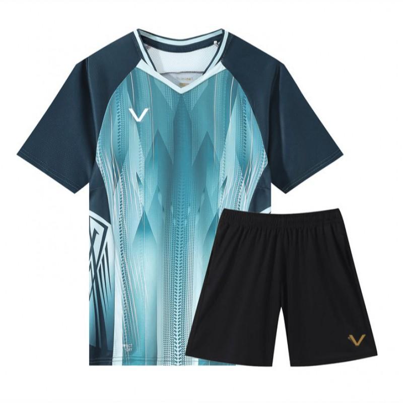 Maglietta da Badminton Unisex a Maniche Corte Sportiva Uomo Donna Bambini Studenti Pallavolo Allenamento Competizione Uniforme di Squadra
