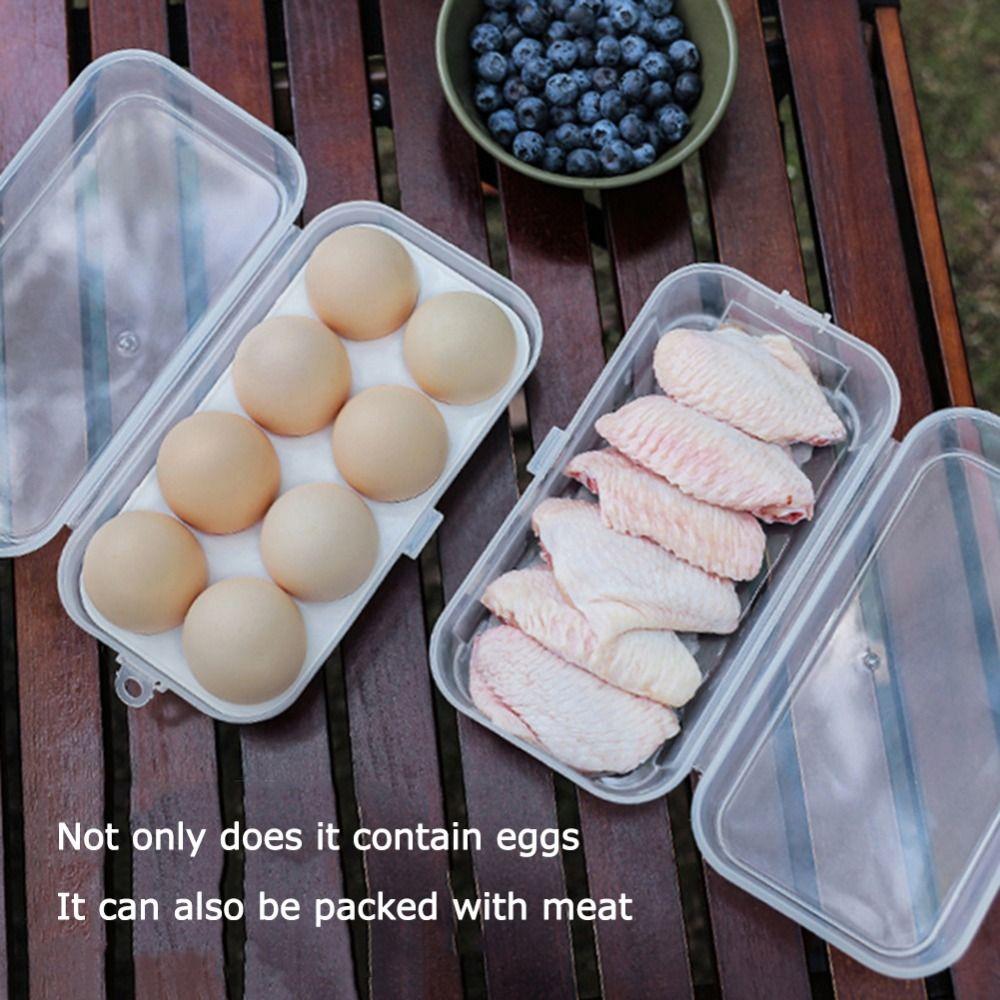 Transparent Egg Storage Box Safety Egg Tray 3/4/8 Grid Picnic Eggs Box  Egg Container