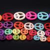 1Strand, Natural Stone Beads, Fashion Peace Symbol Synthetic Turquoise Loose Spacer Beads for Jewelry Making DIY International Day of Peace Craft Gift