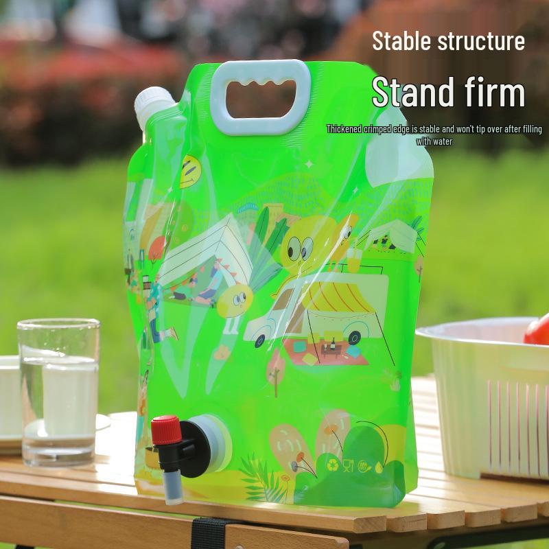 Foldable Large-Capacity Outdoor Water Storage Bag with Faucet & Handheld Suction Nozzle