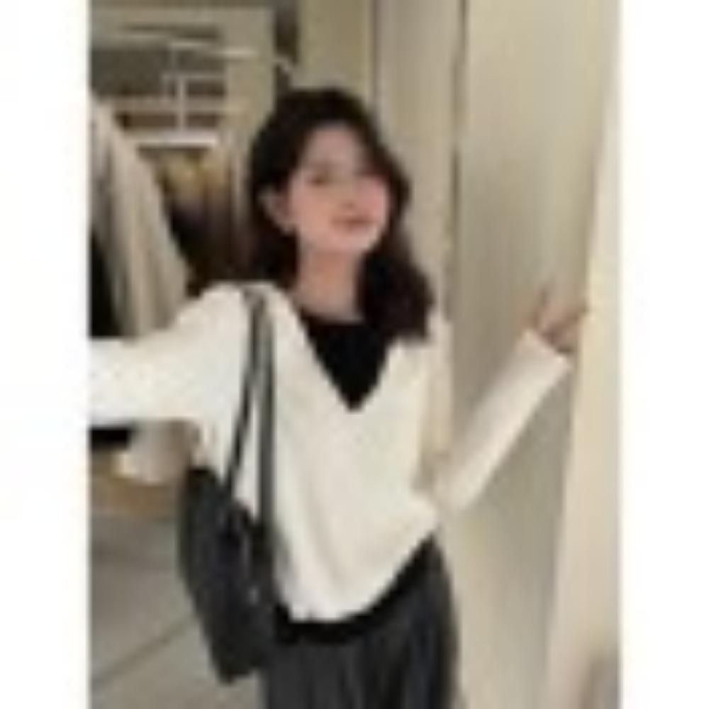 

Новый базовый вязаный свитер с капюшоном и эффектом двухслойности для женского осенне-зимнего гардероба, облегающий короткий топ one size fits all белый