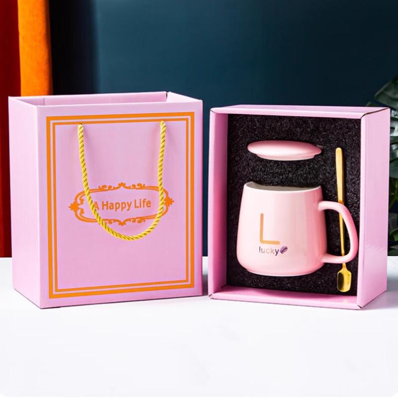Lucky Pink Glass Mug Gift Set