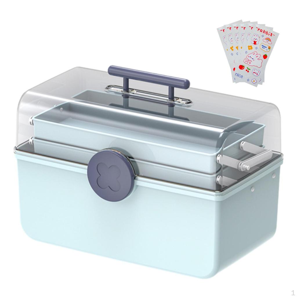 Cutie compactă de depozitare pentru prim ajutor cu mâner Organizator portabil cu 3 compartimente pentru călătorii