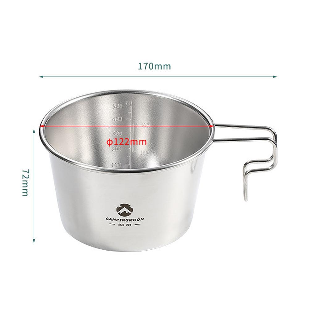 S369 Outdoor Stainless Steel Sierra Bowl 600ml Large Capacity Picnic Tableware Portable Barbecue