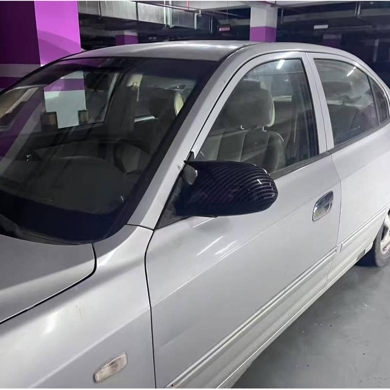 For Hyundai Elantra 2001 2002 2003 2004 2005 ABS Rearview Side Mirror Cover Wing Cap Exterior Door Housing Trim Adhesive Sticker
