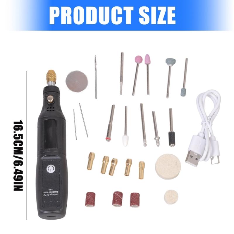 Cordless 5 Speed Rotary Tool Engraving Pen Kit Accessories Ergonomic Grip for Engraving Sanding Art Drilling Craft