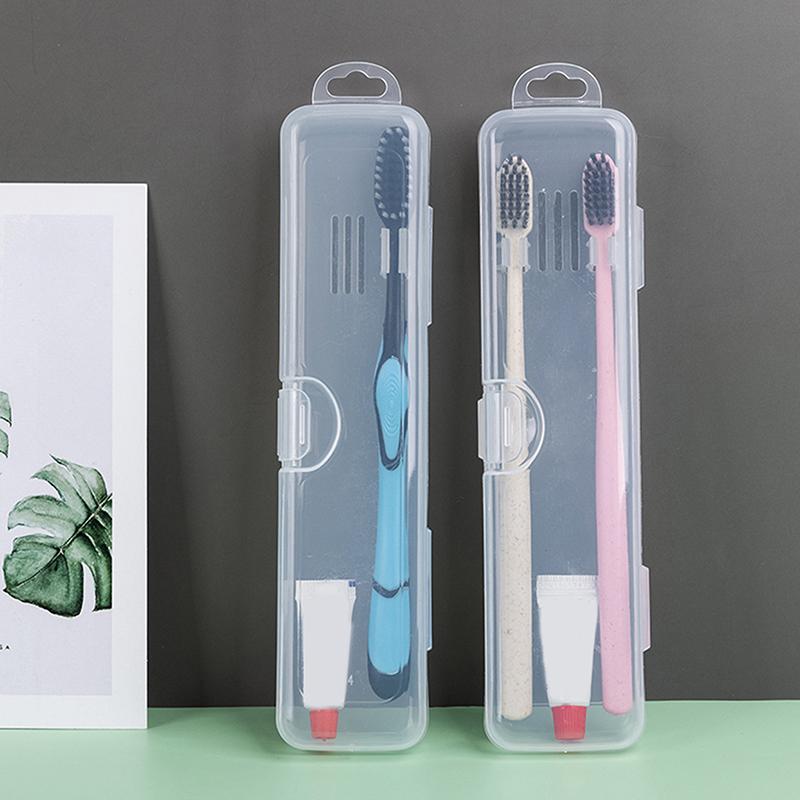 Diş Fırçası Kutusu Şeffaf Düzenleyici Kılıf Seyahat Taşınabilir Diş Fırçası Tutucu Plastik Diş Macunu Kutusu Saklama Kabı