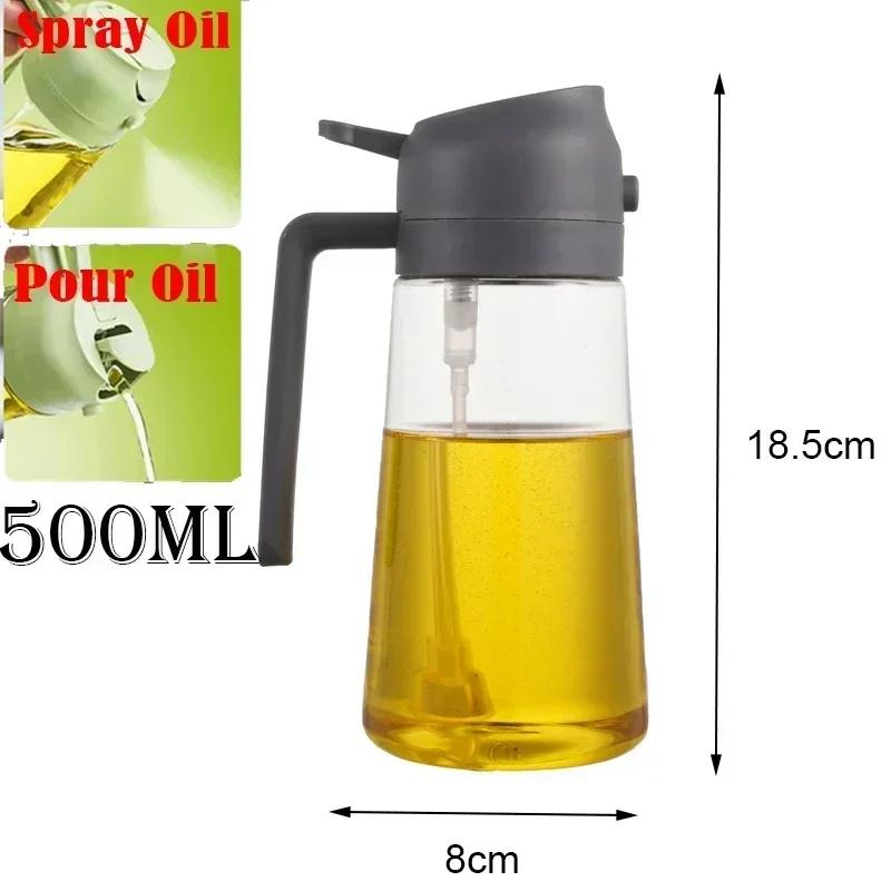 Oil Cooking Edible Travel Oil and Vinegar Plastic 2in1 Kitchen Oil Spray Bottle Olive Acid Sprayer for Cooking BBQ Baking