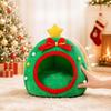 Christmas Cat Bed Sturdy Cozy Portable Creative Pet Cave for Indoor Cats M