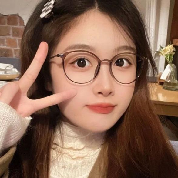 Myopia Glasses Retro Flat Glasses Black Frame Anti-blue Glasses