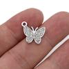 10Pcs Silver Plated Crystal Butterfly Charms Pendants For Jewelry Making Bracelet Necklace Diy Earrings Accessories