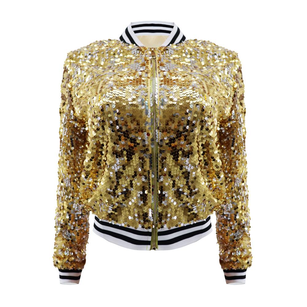 Autumn and Winter Sequins Long Sleeve Women's Jacket