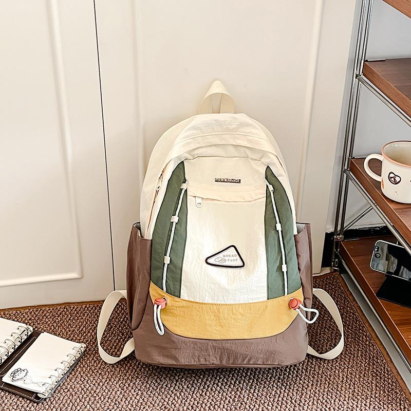 Student Backpack Simple Large Capacity Zipper Design Adjustable Shoulder Straps