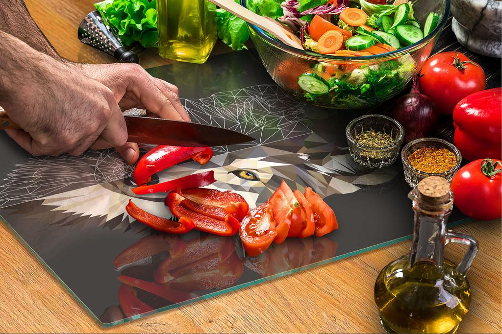 GLASS CUTTING BOARD 45x52 Wolf