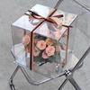 Akryl Transparent Handhållen Bukettlåda Elegant Fyrkantig Transparent Akryl Blomsterhållare Låda Elegant Festpresentbehållare