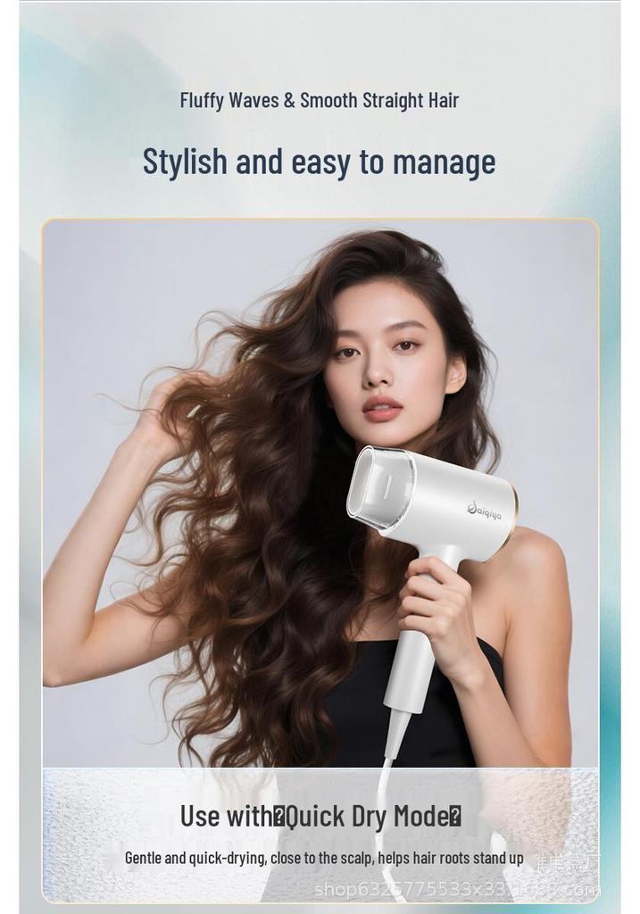 High Power Electric Hair Dryer with Blue Light Ion for Hair Care - Suitable for Salon, Hotel, or Home Use.