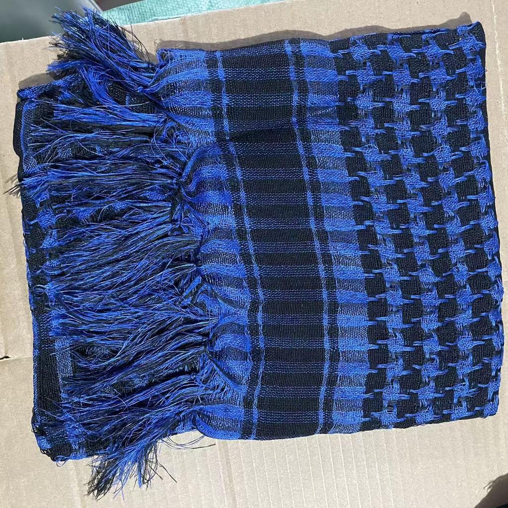 Deșert Tactical Negru & Alb Pepit Pepit Eșarfă Arabă cu Ciucuri