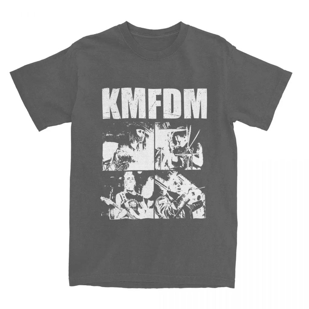 KMFDM T-Shirt Rock Band Hip Hop T Shirts Short Sleeve Y2K Retro Tops Summer Cotton Round Neck 4XL 5XL 6XL Clothing