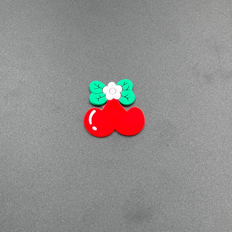 Cherry Hole Cartoon Shoe Buckles: Soft Rubber Red Fruit Series for Kids' DIY Garden Shoes
