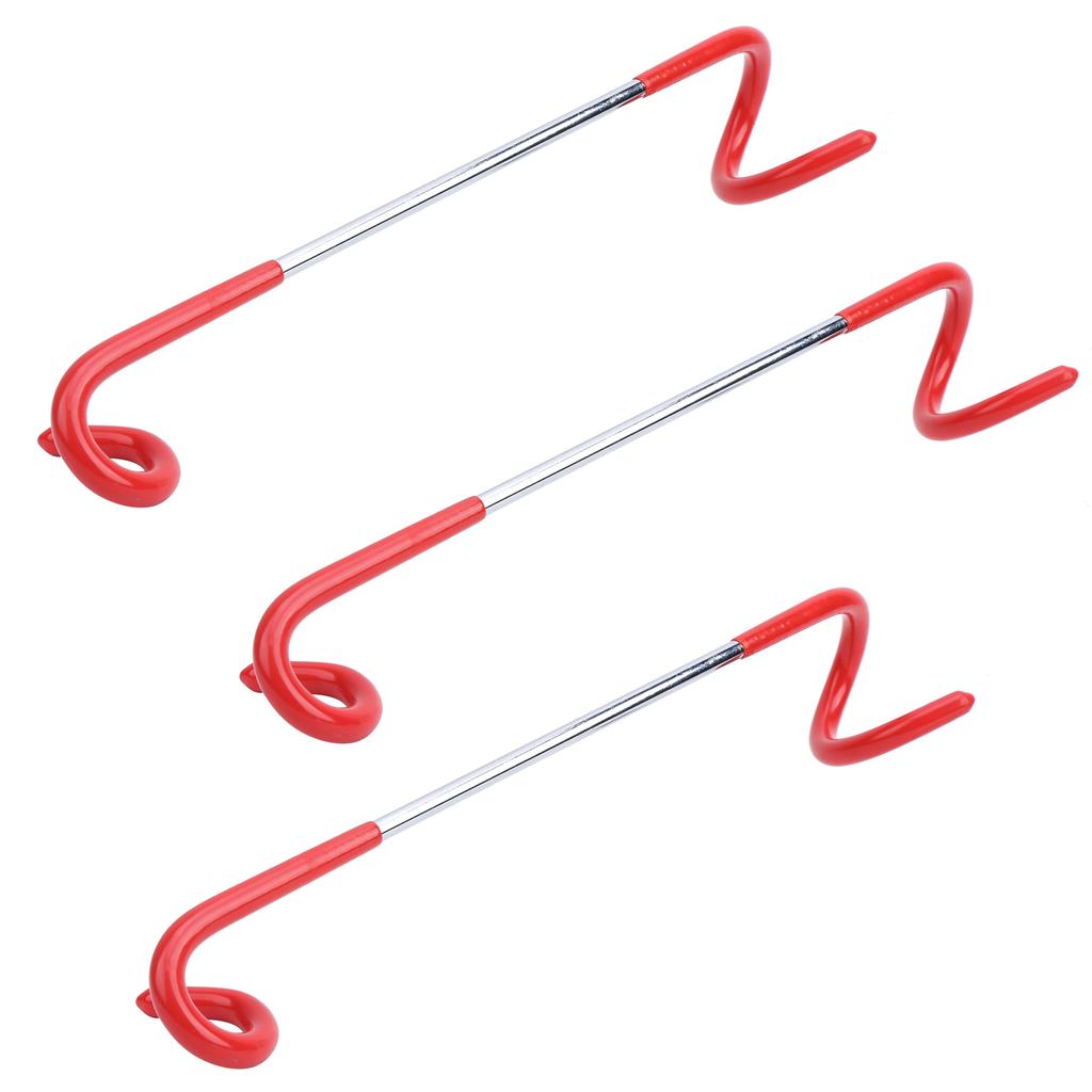 3Pcs Outdoor Tent Camping Multifunction Steam Light Hook Sshaped Hanger Twoway Hook Red