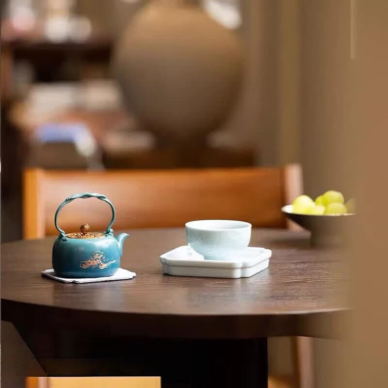 Zhu Bingren Hai Na Bai Chuan Copper and Ceramic Tea Set