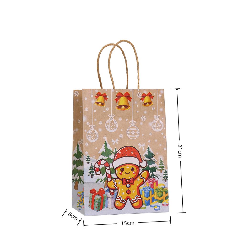 12/30pcs Christmas Kraft Paper Tote Bags Recyclable Gift Bags for Holiday Presents Party Favors Classroom Retail Packaging