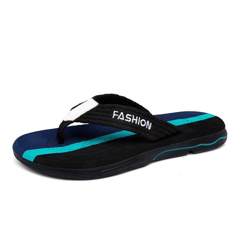 

Casual outerwear home two slippers large size men s summer open-toe flip-flops two-color breathable beach mop 39