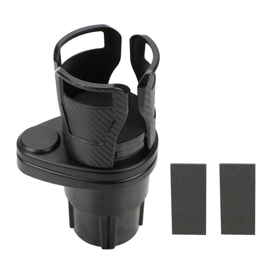 New Adjustable 2IN1 Carbon Fiber Look Car Seat Cup Holder Water Bottle Drink Coffee