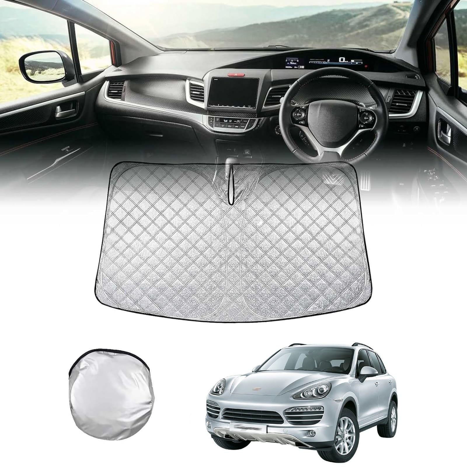 

Porsche Cayenne 958 Тип 2010 - 2018 Передний солнцезащитный экран для автомобилей, Шестислойный Cayenne 958 type