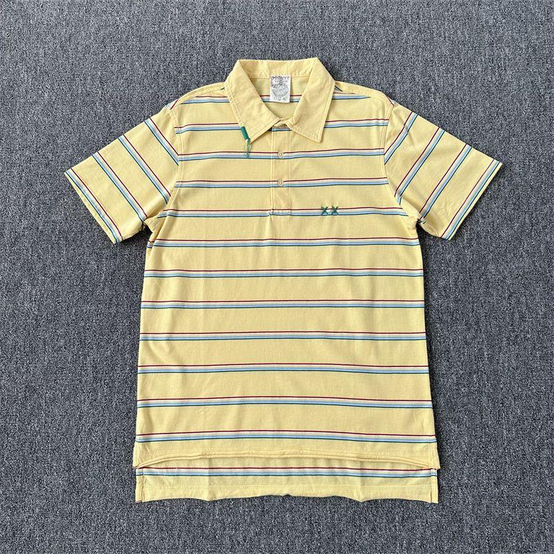 

Модная хлопковая полосатая футболка-поло с коротким рукавом, удобная футболка A 100 cotton yellow Stripes polo shirt M