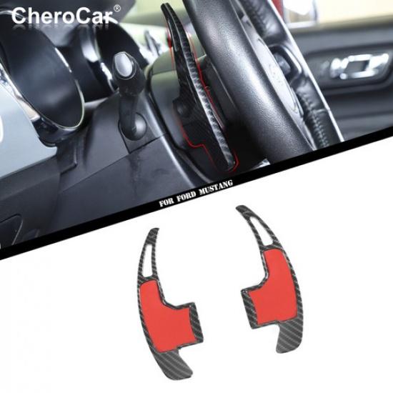 Carbon Fiber Steering Wheel Shift Paddle Lever Shifter for Ford Mustang 2015-19