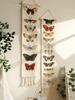1pc Vintage Boho Butterfly Moth Wall Art Tapestry, Cotton Banner with Tassels – Rustic Nature Home Decor for Living Room Bedroom