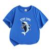 Kids Boys Girls 100% Cotton Crew Neck Short Sleeve T-Shirt, Cool Shark Print Stay Cool Be Awesome Casual Soft Lightweight Summer Tee for Children Dail