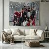 SKZ Kpop Wall Tapestry Aesthetic Wall Hanging Printed Fabric Blanket Decorative Tapestries for Bedroom Living Room Home Decor