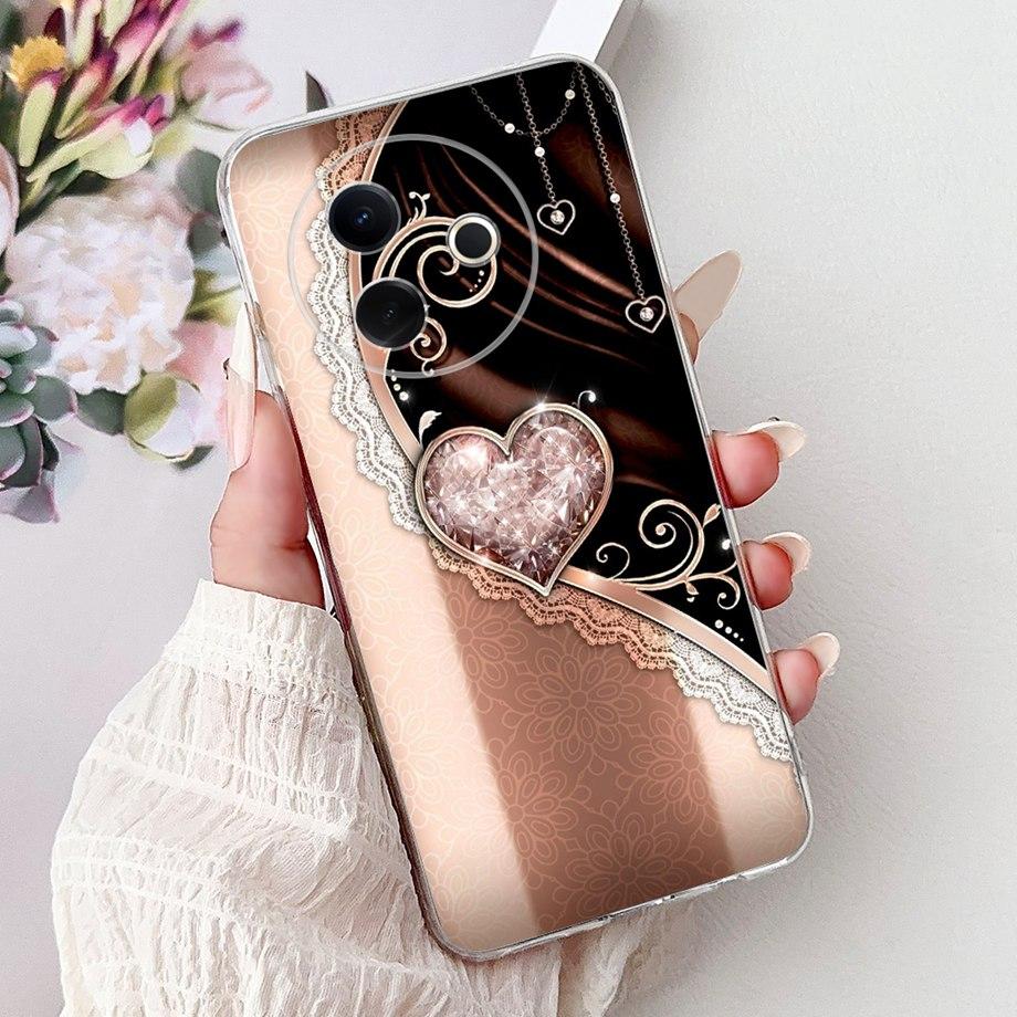 For Vivo Y39 5G Y300i 5G / Vivo V2436 V2444A Back Cover Girly Fashion Flower Butterfly Painting Case Soft Clear Silicone Funda