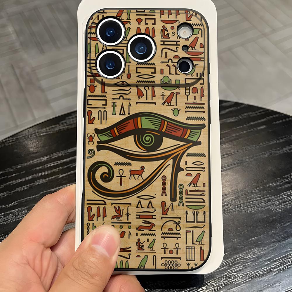 Ancient Egyptian Hieroglyphic Phone Case For IPhone 17 Pro Max 16 15 14 Pro Max 13 11 X Xs Xr 8 7Plus Silicone Cover