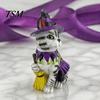 Handgefertigtes Harz-Ornament für den Garten, Halloween-Ornament, Hexe Schwarze Katze Kürbisform, Langlebiges Synthetisches Atmosphärisches Tischmittelstück Wetterbeständig