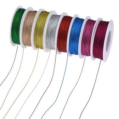 Cuerda para etiquetas de 1 mm, cuerda no elástica, cuerda de cebolleta de colores, cordón de campana navideña, cuerda para tarjeta de felicitación de 100 metros